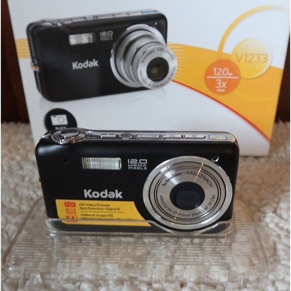 Kodak Digital Easy HD share V1233 12 Mega pixels 3X ZOOM BLACK In Box W Manual - Picture 2 of 11
